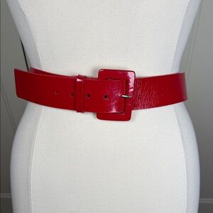 Red Patent Leather Belt
